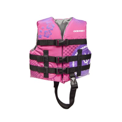 Oceans 7 USCGA 3 Buckle Youth Life Vest, Oxford Child, Raspberry   556331466